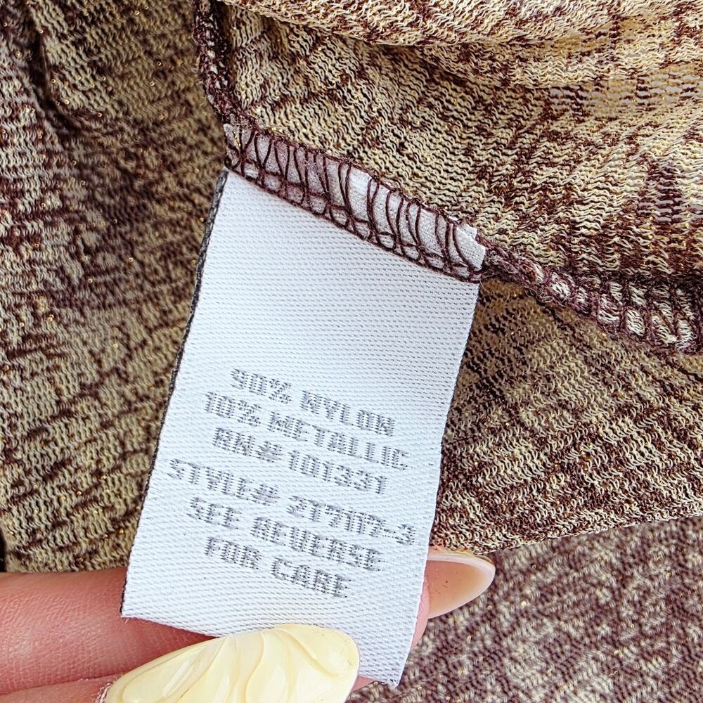Charlotte Russe Y2K Sheer Top Large Brown Leaf Forest Fairy Goblin Boho Earthy - Picture 14 of 16